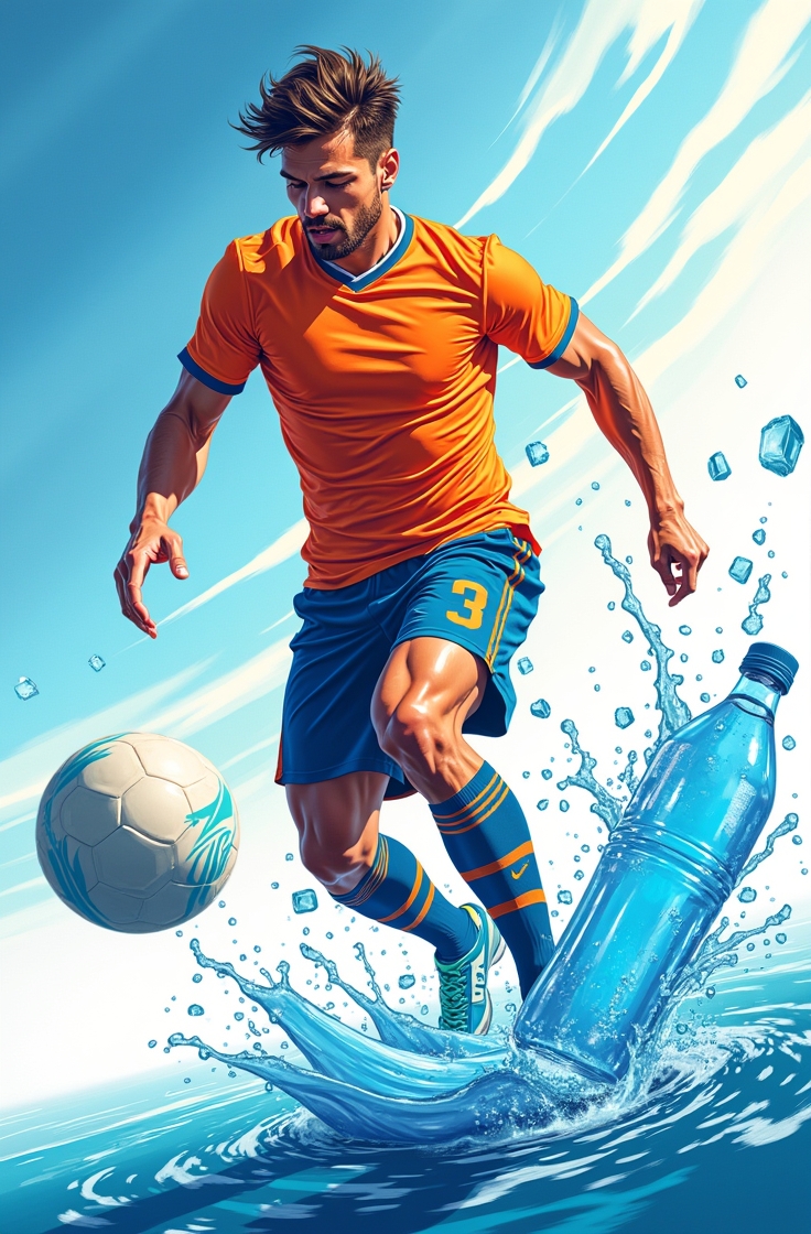 Atlet med vattenflaska